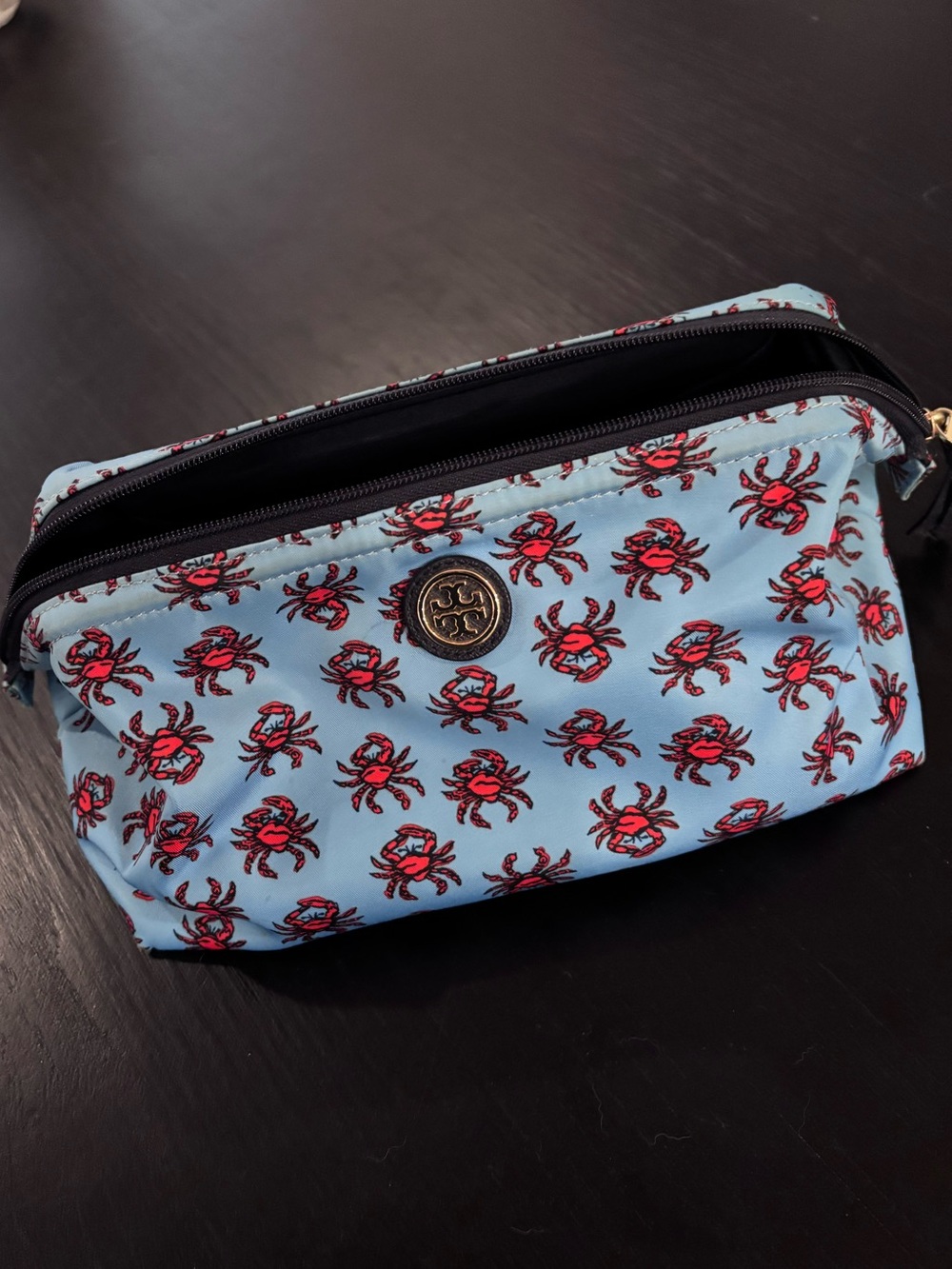Tory Burch Printed Nylon Toiletry Pouch In Crab Print